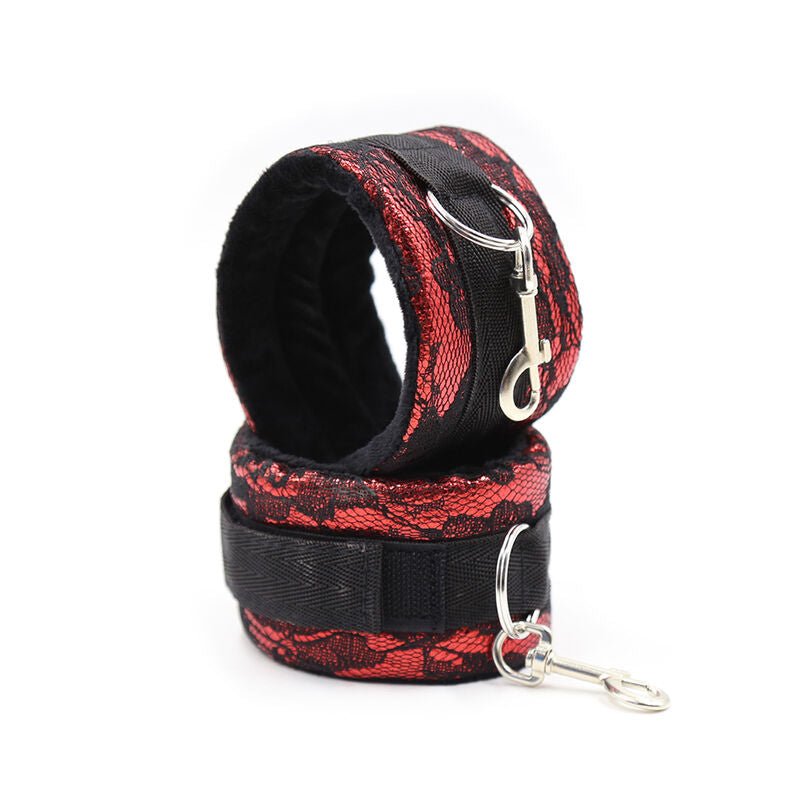 OHMAMA FETISH - VELVET HANDCUFFS WITH NYLON TAPE - Kink&Play