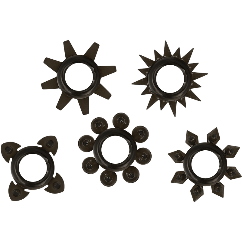 OHMAMA - SET OF 5 SILICONE TESTICLE AND PENIS RINGS - Kink&Play