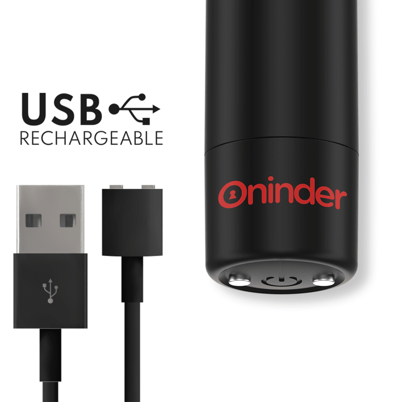 ONINDER - BERLIN BULLET VIBRATOR BLACK 9 MODES 8.5 X 2 CM - FREE APP - Kink&Play