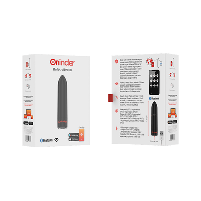 ONINDER - BERLIN BULLET VIBRATOR BLACK 9 MODES 8.5 X 2 CM - FREE APP - Kink&Play
