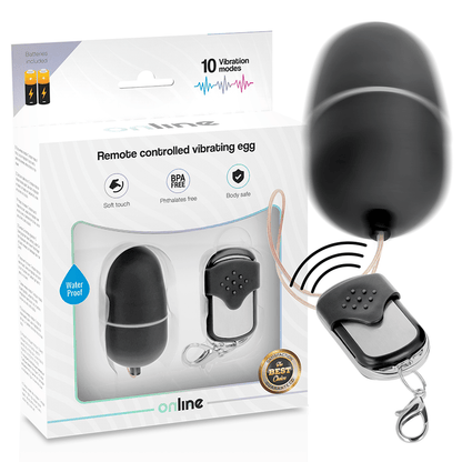 ONLINE - REMOTE CONTROL VIBRATING EGG M BLACK - Kink&Play
