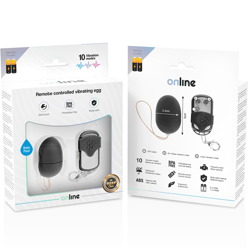 ONLINE - REMOTE CONTROL VIBRATING EGG S BLACK - Kink&Play