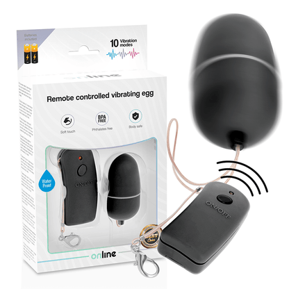ONLINE - REMOTE CONTROLLED VIBRATING EGG BLACK - Kink&Play