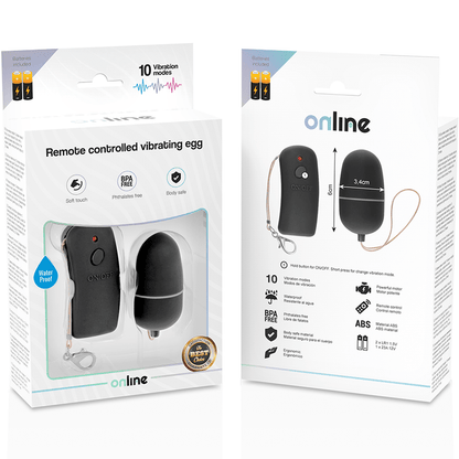 ONLINE - REMOTE CONTROLLED VIBRATING EGG BLACK - Kink&Play