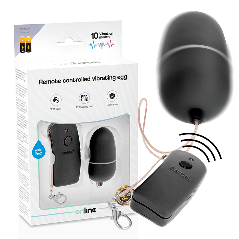 ONLINE - REMOTE CONTROLLED VIBRATING EGG BLACK - Kink&Play