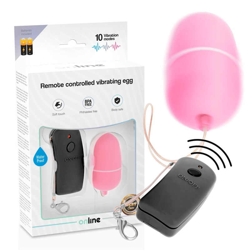 ONLINE - REMOTE CONTROLLED VIBRATING EGG PINK - Kink&Play