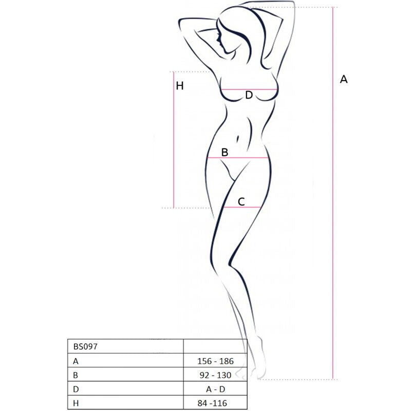 PASSION - BS097 BLACK BODYSTOCKING ONE SIZE - Kink&Play