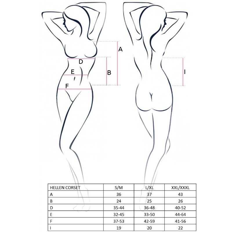 PASSION - WOMAN HELLEN BLACK CORSET SIZE L/XL - Kink&Play