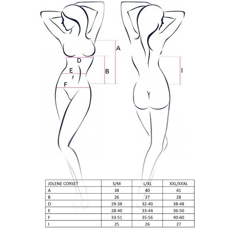 PASSION - WOMAN JOLENE CORSET BLACK SIZE L/XL - Kink&Play