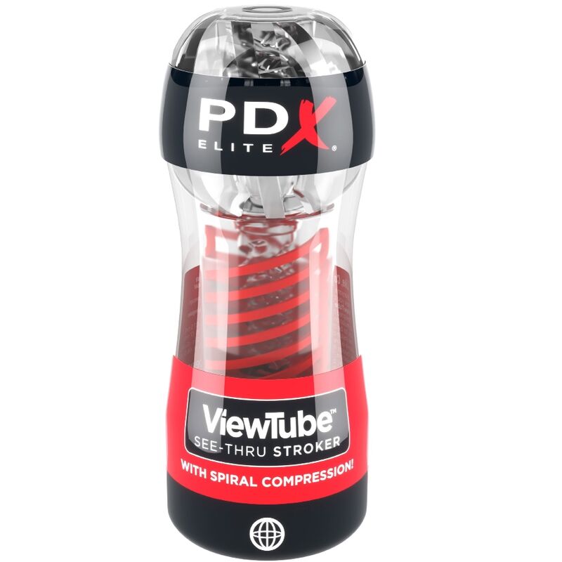 PDX ELITE - STROKER VIEWTUBE 2 SPIRAL COMPRESSION TRANSPARENT - Kink&Play