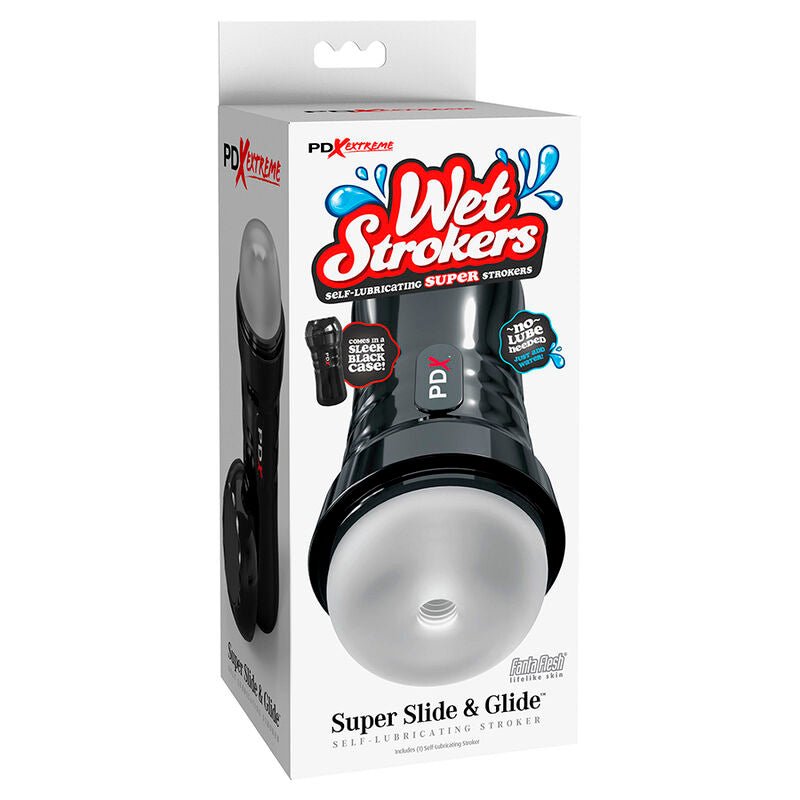 PDX EXTREME - SLIDE & GLIDE SELF - LUBRICATING MASTURBATOR CLEAR - Kink&Play