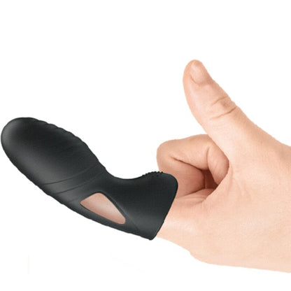PRETTY LOVE - ALAN SILICONE FINGER VIBRATOR BLACK - Kink&Play
