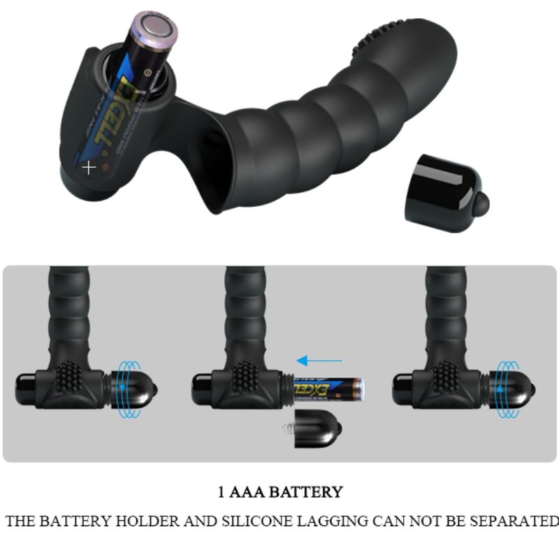 PRETTY LOVE - ALEXANDER FINGER VIBRATOR 10 VIBRATIONS BLACK - Kink&Play