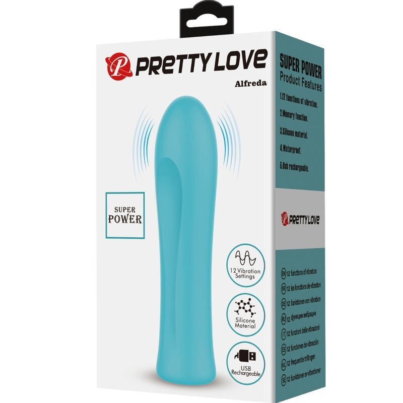 PRETTY LOVE - ALFREDA SUPER POWER VIBRATOR AQUA GREEN - Kink&Play