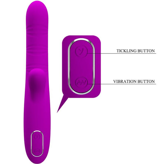 PRETTY LOVE - ANGELIQUE MULTIFUNCTION VIBRATOR + CLITORIS STIMULATOR PURPLE - Kink&Play