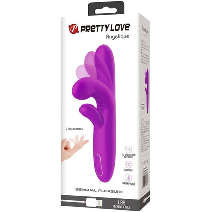 PRETTY LOVE - ANGELIQUE MULTIFUNCTION VIBRATOR + CLITORIS STIMULATOR PURPLE - Kink&Play