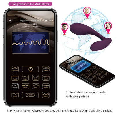 PRETTY LOVE - BAIRD G - SPOT 12 VIBRATIONS RECHARGEABLE LILA APP - Kink&Play