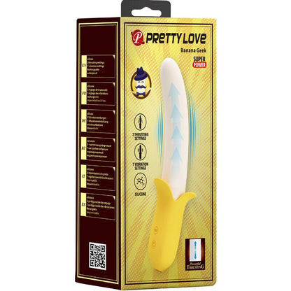 PRETTY LOVE - BANANA GEEK SUPER POWER 7 VIBRATIONS UP&DOWN SILICONE BLACK - Kink&Play