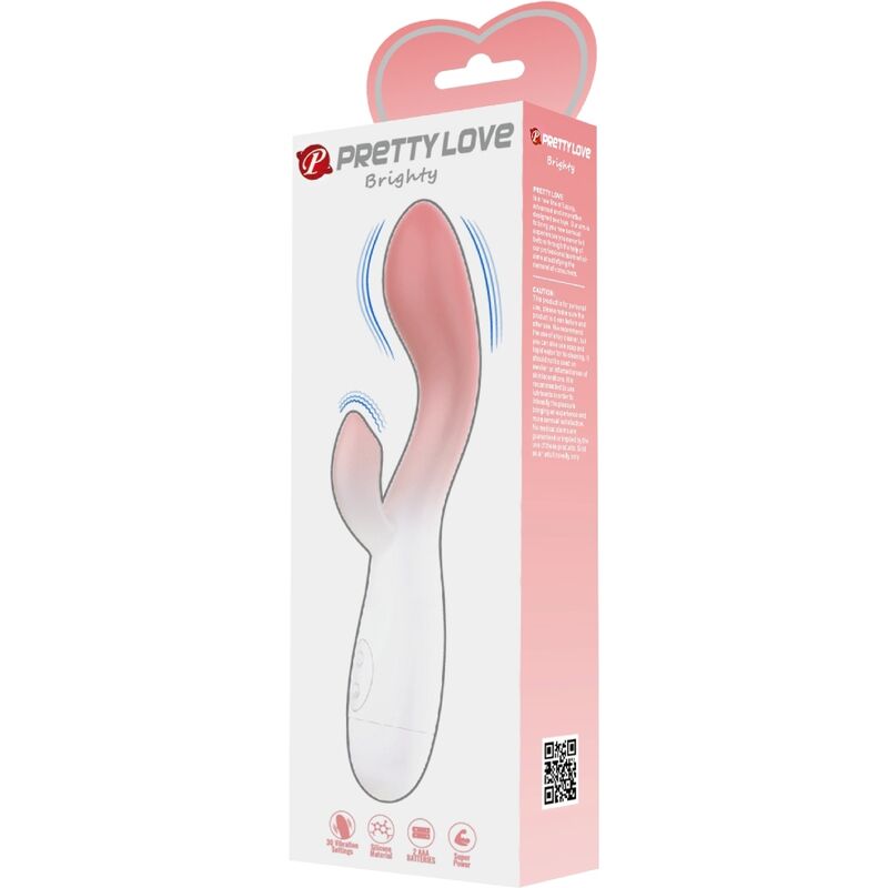 PRETTY LOVE - BRIGHTY G - SPOT VIBRATOR + CLITORIS STIMULATOR 30 VIBRATIONS PINK - Kink&Play