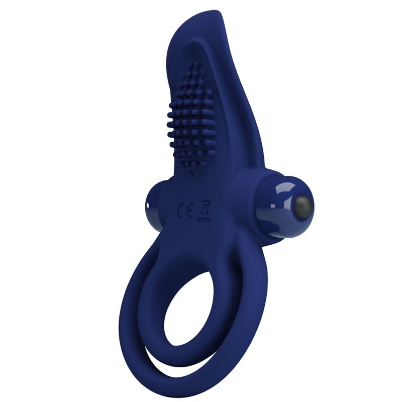 PRETTY LOVE - BRONSON DOUBLE RING WITH VIBRATION BLUE - Kink&Play