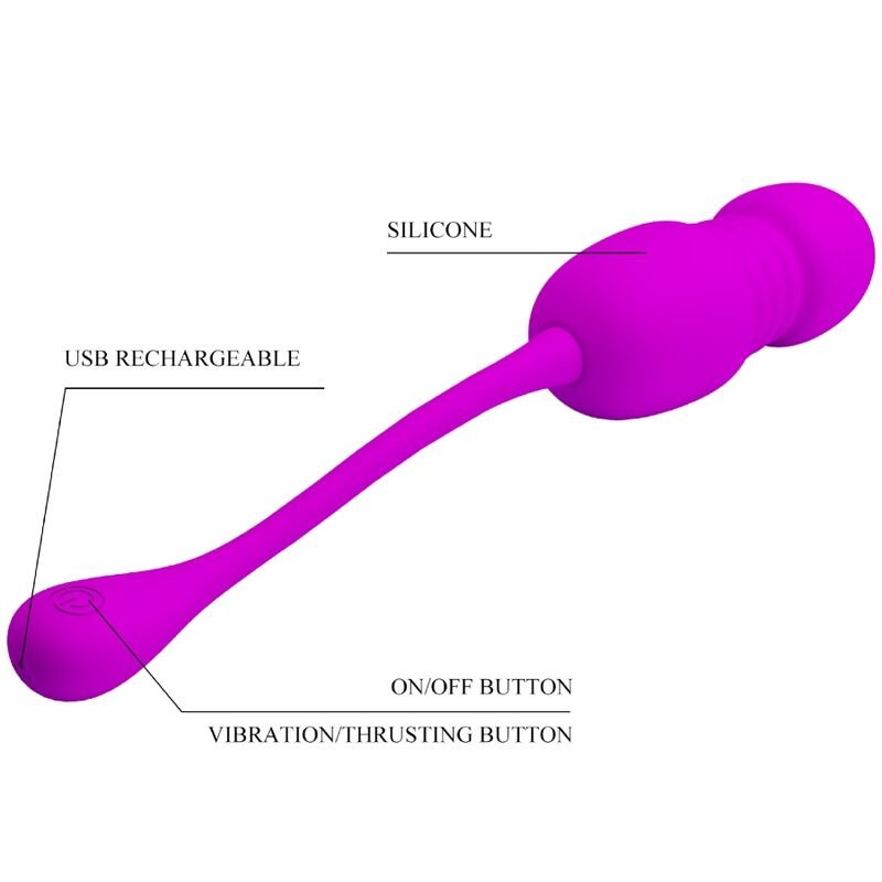 PRETTY LOVE - CALLIE PURPLE RECHARGEABLE VIBRATING EGG - Kink&Play