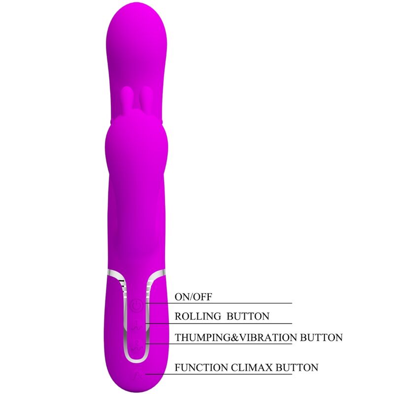 PRETTY LOVE - CAMMY TRIPLE VIBRATOR MULTIFUNCTION 4 IN 1 PINK - Kink&Play