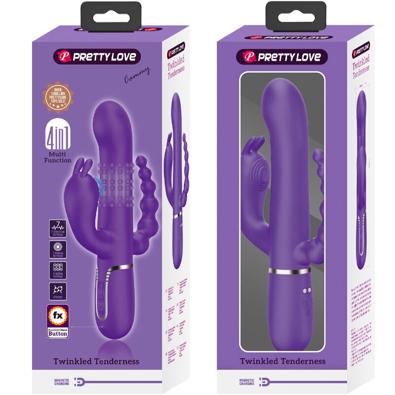 PRETTY LOVE - CAMMY TRIPLE VIBRATOR MULTIFUNCTION 4 IN 1 PURPLE - Kink&Play