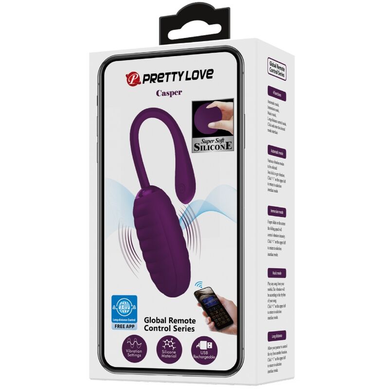 PRETTY LOVE - CASPER PURPLE RECHARGEABLE VIBRATING EGG - Kink&Play