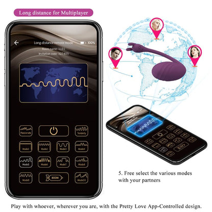PRETTY LOVE - CATALINA VIBRATOR APP REMOTE CONTROL PURPLE - Kink&Play