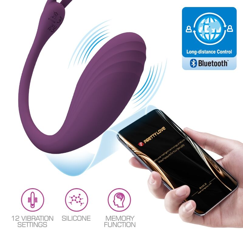 PRETTY LOVE - CATALINA VIBRATOR APP REMOTE CONTROL PURPLE - Kink&Play