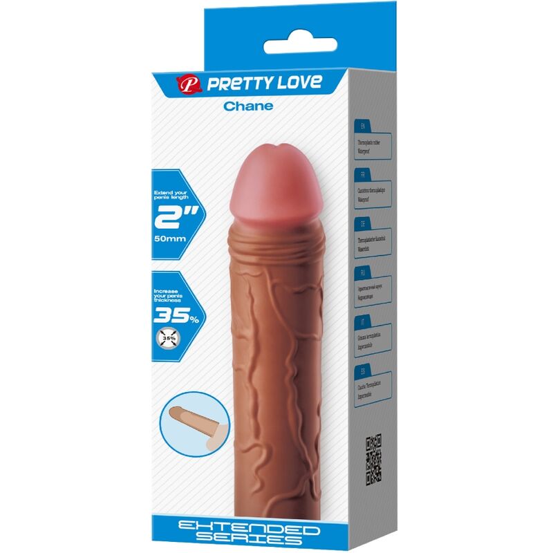 PRETTY LOVE - CHANE PENIS SLEEVE WITH 5 CM EXTENSION MULATTO - Kink&Play
