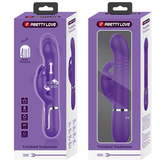 PRETTY LOVE - COALE RABBIT VIBRATOR 4 IN 1 PURPLE - Kink&Play