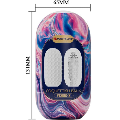PRETTY LOVE - COQUETTISH BALLS SILICONE MALE MASTURBATOR WHITE - Kink&Play