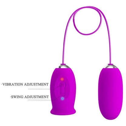 PRETTY LOVE - DAISY DUAL EGG RECHARGEABLE VIBRATOR PURPLE - Kink&Play