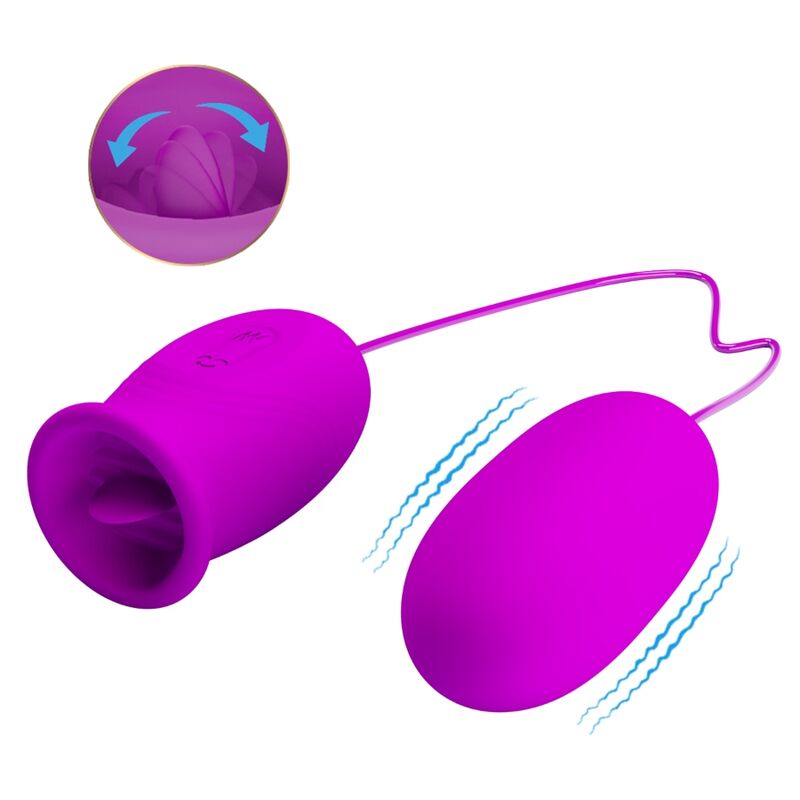PRETTY LOVE - DAISY DUAL EGG RECHARGEABLE VIBRATOR PURPLE - Kink&Play