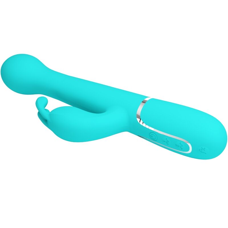 PRETTY LOVE - DEJON RABBIT VIBRATOR 3 IN 1 MULTIFUNCTION AQUA GREEN - Kink&Play