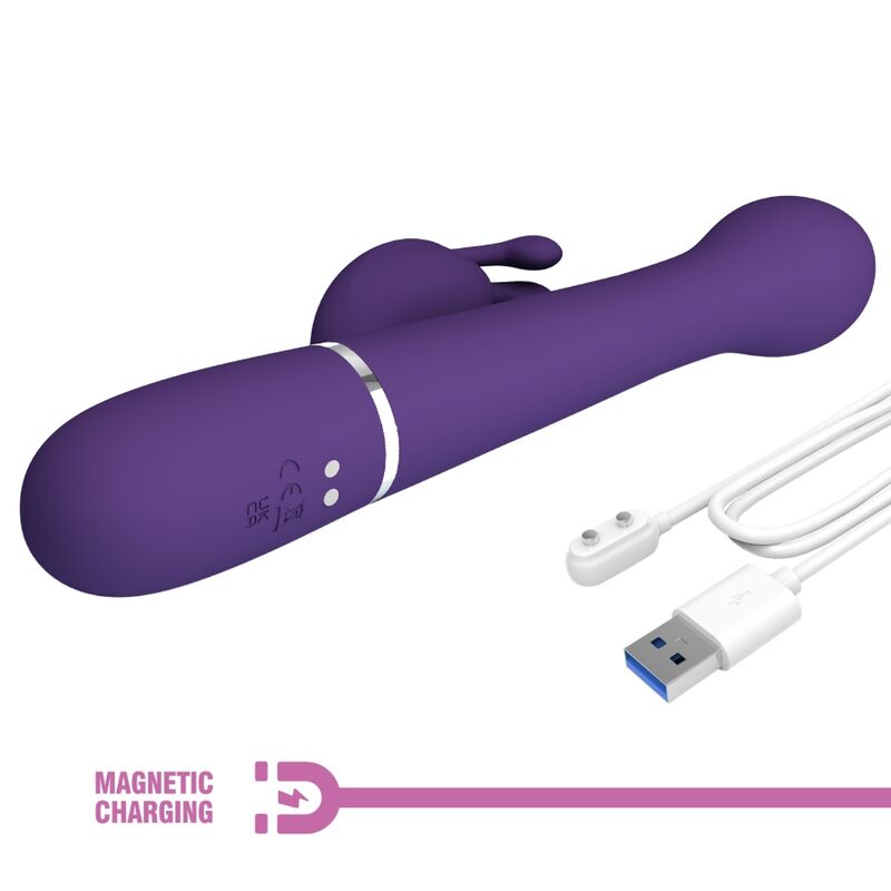 PRETTY LOVE - DEJON RABBIT VIBRATOR 3 IN 1 MULTIFUNCTION PURPLE - Kink&Play