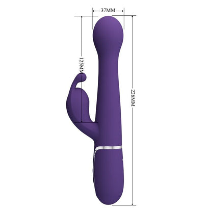 PRETTY LOVE - DEJON RABBIT VIBRATOR 3 IN 1 MULTIFUNCTION PURPLE - Kink&Play