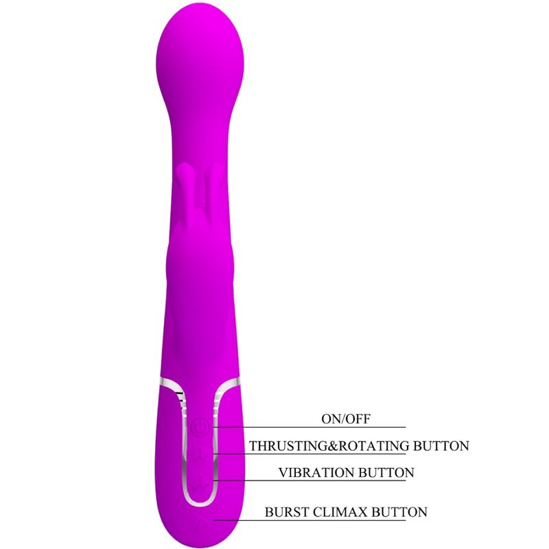 PRETTY LOVE - DEJON RABBIT VIBRATOR 3 IN 1 MULTIFUNCTION VIOLET - Kink&Play