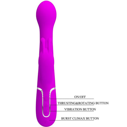 PRETTY LOVE - DEJON RABBIT VIBRATOR 3 IN 1 MULTIFUNCTION VIOLET - Kink&Play