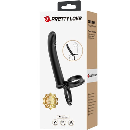 PRETTY LOVE - DILLION DOUBLE PENETRATION DOUBLE COCK RING BLACK - Kink&Play