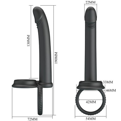 PRETTY LOVE - DILLION DOUBLE PENETRATION DOUBLE COCK RING BLACK - Kink&Play