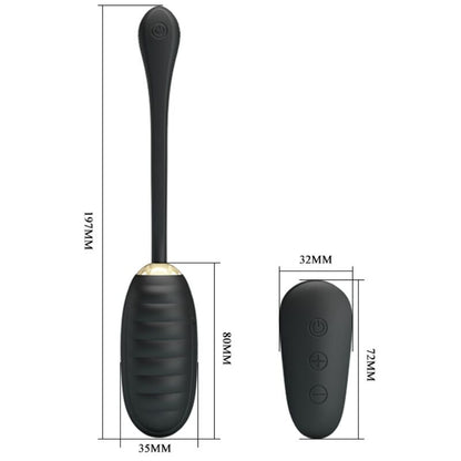 PRETTY LOVE - DOREEN LUXURY RECHARGEABLE VIBRATING EGG BLACK REMOTE CONTROL - Kink&Play
