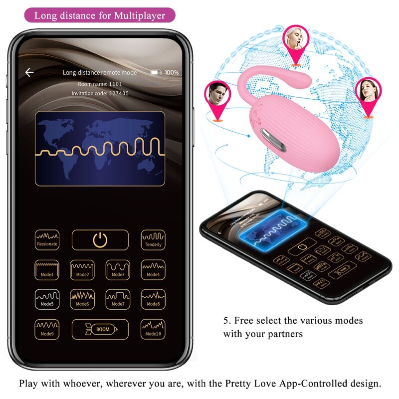 PRETTY LOVE - DOREEN PINK RECHARGEABLE VIBRATING EGG - Kink&Play