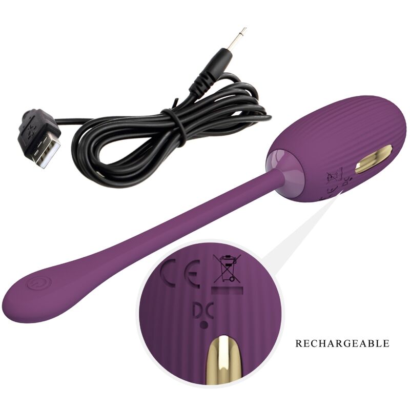 PRETTY LOVE - DOREEN PURPLE RECHARGEABLE VIBRATING EGG - Kink&Play