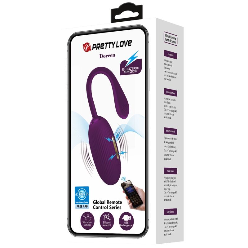 PRETTY LOVE - DOREEN PURPLE RECHARGEABLE VIBRATING EGG - Kink&Play