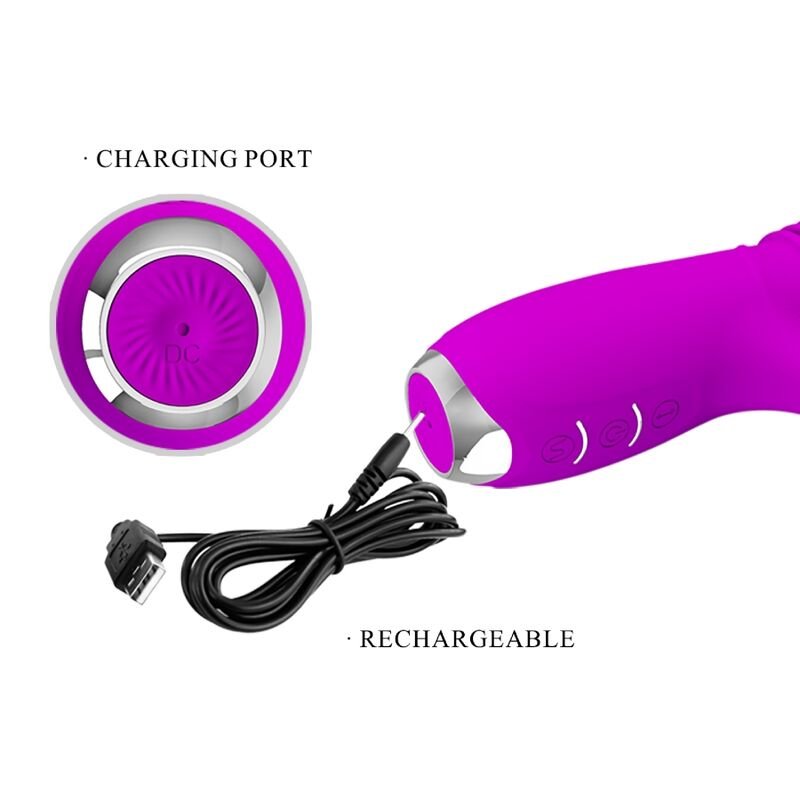PRETTY LOVE - DOROTHY PURPLE RECHARGEABLE RABBIT VIBRATOR - Kink&Play