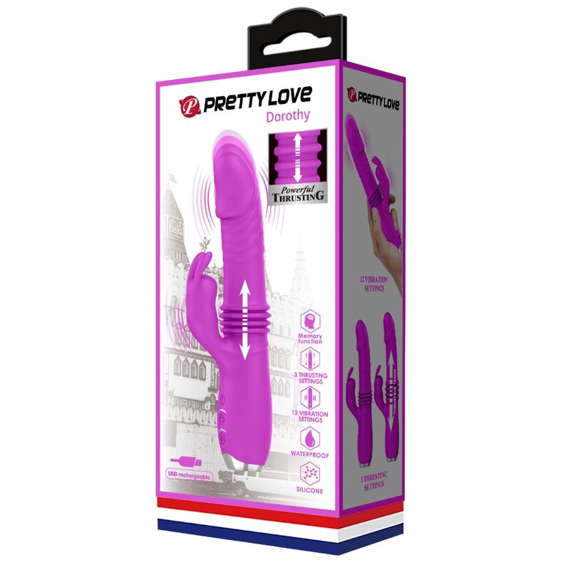 PRETTY LOVE - DOROTHY PURPLE RECHARGEABLE RABBIT VIBRATOR - Kink&Play