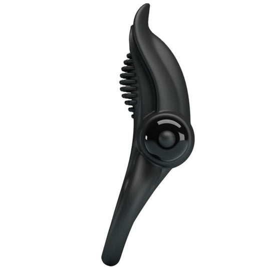 PRETTY LOVE - DOUBLE VIBRATING RING + CLITORIS STIMULATOR 10 VIBRATIONS BLACK - Kink&Play