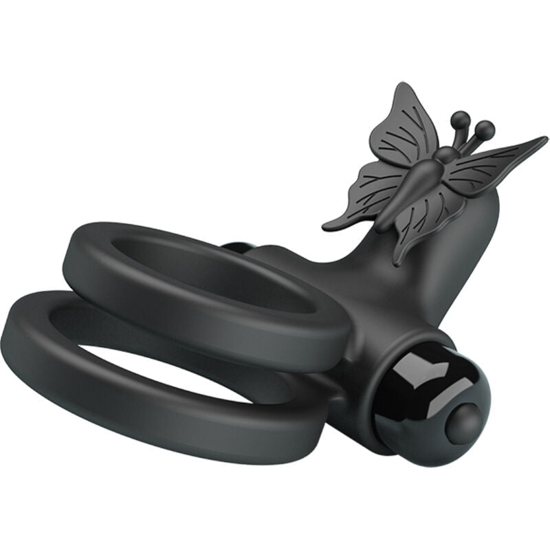PRETTY LOVE - DOUBLE VIBRATING RING WITH BLACK STIMULATOR - Kink&Play